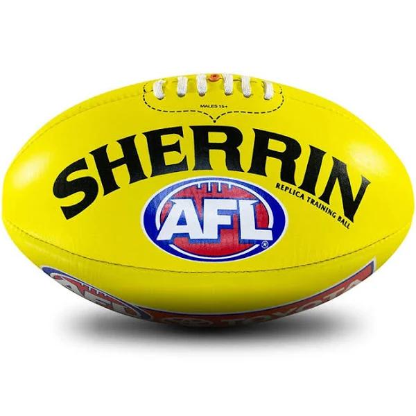Sherrin Leather AFL Replica Training Football Yellow 2