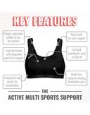 Shock Absorber - 34HH - Active Multi Sports Support Bra Dark Grey