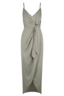 SHONA Joy Luxe Tie Front Cocktail Dress - Eucalyptus