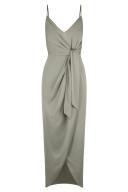 SHONA Joy Luxe Tie Front Cocktail Dress - Eucalyptus