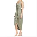 SHONA Joy Luxe Tie Front Cocktail Dress - Eucalyptus