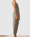 SHONA Joy Luxe Tie Front Cocktail Dress - Eucalyptus