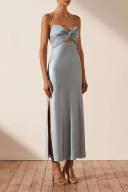 SHONA Joy Luxe Twist Front Sleeveless Midi Dress - Azure