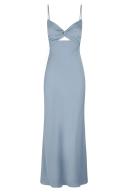 SHONA Joy Luxe Twist Front Sleeveless Midi Dress - Azure