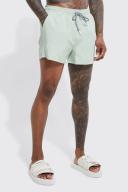 Short Length Plain Drawcord Detail Swim Shorts