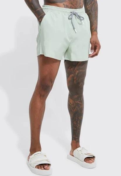 Short Length Plain Drawcord Detail Swim Shorts