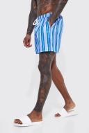 Short Length Stripe Swim Shorts