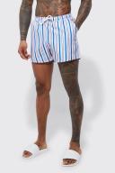 Short Length Striped Swim Shorts