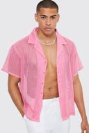 Short Sleeve Boxy Open Weave Shirt