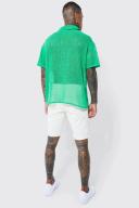Short Sleeve Boxy Open Weave Shirt