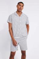 Short Sleeve Boxy Revere Stripe Shirt & Short Set