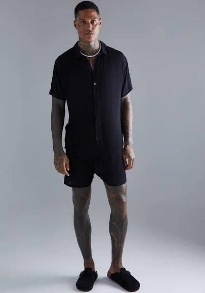Short Sleeve Cheese Cloth Shirt and Short Set