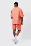Short Sleeve Dropped Revere Ribbed Shirt