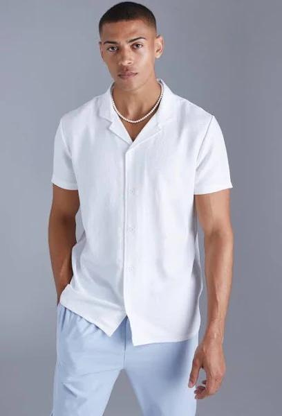 Short Sleeve Linen Revere Shirt