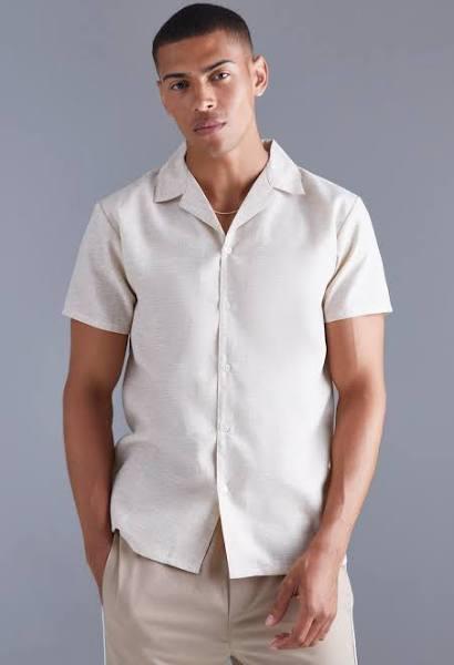 Short Sleeve Regular Linen Look Shirt