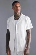 Short Sleeve Revere Textured Shirt