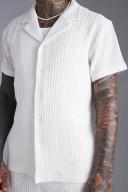 Short Sleeve Revere Textured Shirt