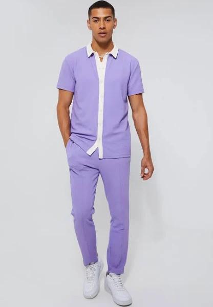 Short Sleeve Textured Jersey Shirt