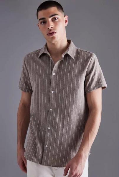 Short Sleeve Textured Stripe Shirt