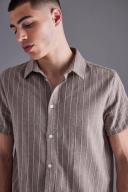 Short Sleeve Textured Stripe Shirt