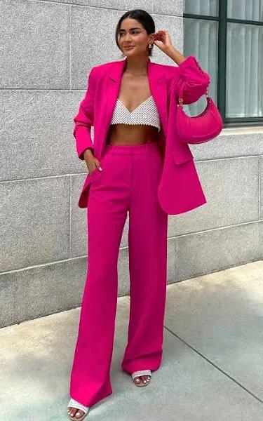 Showpo | Bonnie Tailored Wide Leg Pants in Pink - 20 (XXXXL)