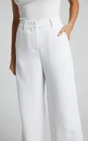Showpo | Bonnie Tailored Wide Leg Pants in White - 14 (XL)