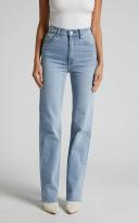 Showpo | Dexter Straight Leg Denim Jeans in Mid Blue Wash - 10 (M)