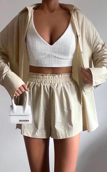 Showpo | Terah Shorts - High Waisted Shorts in Sand