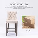 Siena Set of 2 Velvet Bar Stools -Beige - Odin Furniture