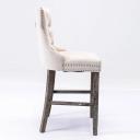 Siena Set of 2 Velvet Bar Stools -Beige - Odin Furniture