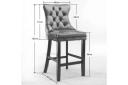 Siena Set of 2 Velvet Bar Stools -Beige - Odin Furniture