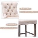 Siena Set of 2 Velvet Bar Stools -Beige - Odin Furniture