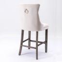 Siena Set of 2 Velvet Bar Stools -Beige - Odin Furniture