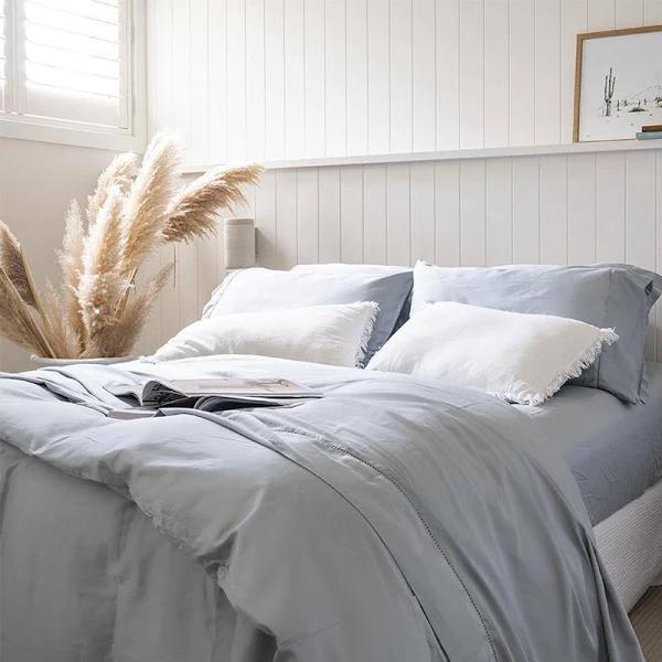 Sienna Living Bamboo Cotton 400 Thread Count Sheet Set - Double / Pearl Blue
