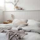 Sienna Living Bamboo Egyptian Cotton Fitted Sheet, Queen / Light Silver