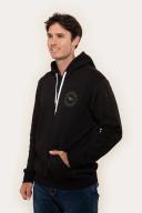 Signature Bull Black with Military Green Mens Pullover Hoodie: 2XL