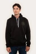 Signature Bull Black with Military Green Mens Pullover Hoodie: 2XL
