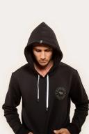 Signature Bull Black with Military Green Mens Pullover Hoodie: 3XL