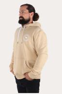 Signature Bull Mens Pullover Hoodie - Latte with White Print M