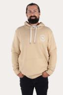 Signature Bull Mens Pullover Hoodie - Latte with White Print M