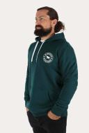 Signature Bull Mens Pullover Hoodie - Pine Green with White Print L