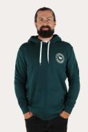 Signature Bull Mens Pullover Hoodie - Pine Green with White Print L