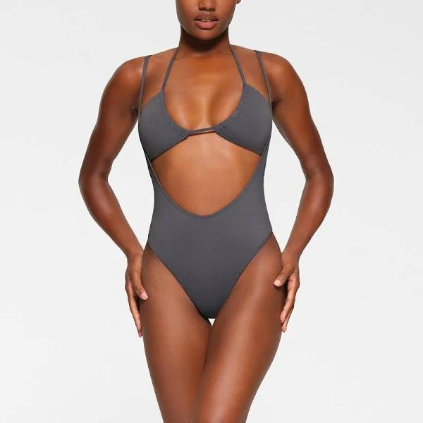 Signature Swim Open Bust One Piece | Gunmetal