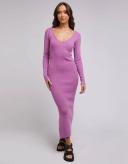 Silent Theory Ladies - Womens Dresses - Marle Knit Dress Plum - at Edge Clothing - Size:6