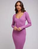 Silent Theory Ladies - Womens Dresses - Marle Knit Dress Plum - at Edge Clothing - Size:6