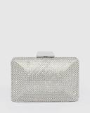 Silver Maxine Clutch Bag