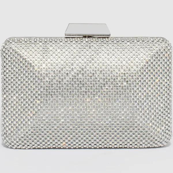 Silver Maxine Clutch Bag