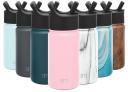 Simple Modern 415 ml Summit Kids Water Bottle With Straw Lid -Travel Hydro Vacuum Insulated Flask Double Wall Liter - 18/8 Stainless Steel -Blush