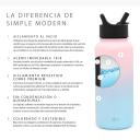 Simple Modern 650ml Summit Water Bottle With Straw Lid - Gifts For Kids Travel Hydro Vacuum Insulated Flask Double Wall Liter - 18/8 Stainless Steel