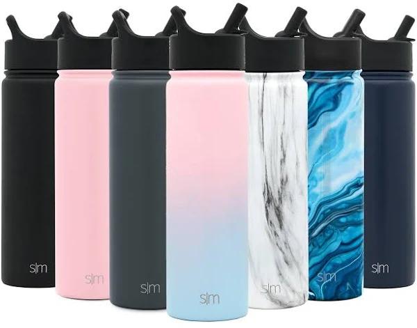 Simple Modern 650ml Summit Water Bottle With Straw Lid - Gifts For Kids Travel Hydro Vacuum Insulated Flask Double Wall Liter - 18/8 Stainless Steel